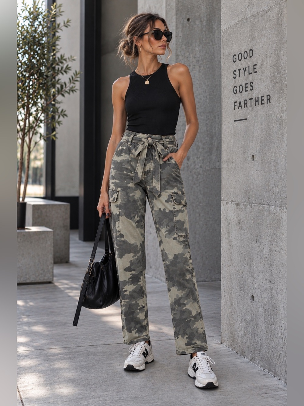 Sanctuary Standard Surplus Camo Cargo Pants Women Sz 30 Paperbag Utility Pull-On